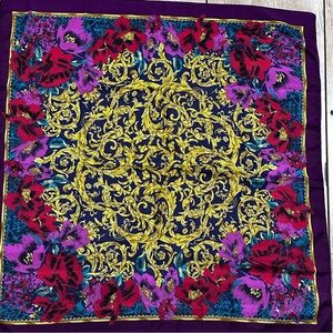 Vintage Vibrant Colorful Capezio accessories Scarf, Made in Italy  30” X 30” EUC